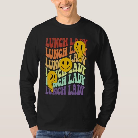 lunch lady retro smile face back to school Cafeter T-shirt (Voorkant)
