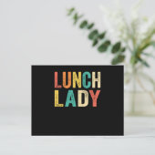 Lunch Lady Retro stijl Briefkaart (Staand voorkant)