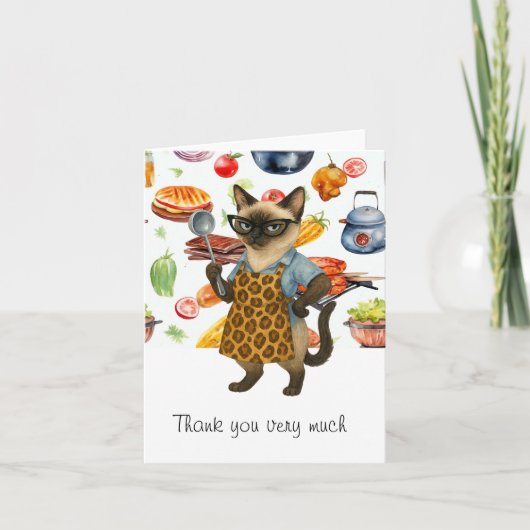 Lunch Lady serveert eten Bedankkaart (Voorkant)