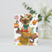 Lunch Lady serveert eten Briefkaart (Staand voorkant)