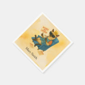 Lunch Lady serveert eten voor kattenliefhebbers Servet (Hoek)