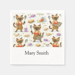 Lunch Lady serveert eten voor kattenliefhebbers Servet