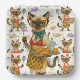 Lunch Lady Serving food  for Cat Lovers Cafeteria  Papieren Bordje