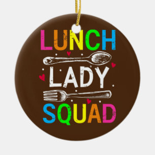 Lunch Lady Squad Design Cafeteria Crew Lunch Lady Keramisch Ornament