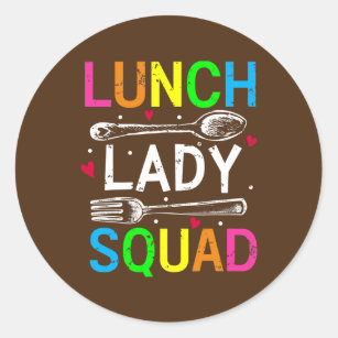 Lunch Lady Squad Design Cafeteria Crew Lunch Lady Ronde Sticker