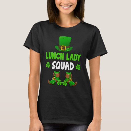 Lunch Lady Squad Funny Leprechaun Happy St Patrick T-shirt (Voorkant)