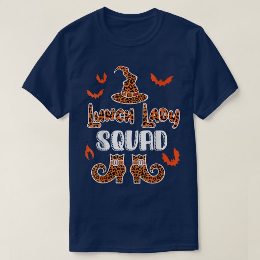 Lunch Lady Squad Leopard Witchs Hat Halloween Lunc T-shirt (Design voorkant)