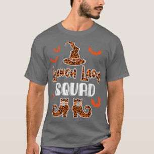 Lunch Lady Squad Leopard Witch's Pet Halloween Lun T-shirt