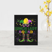 Lunch Lady Squad Mardi Gras Gemaskerde Trots Team  Kaart (Gele Bloem)
