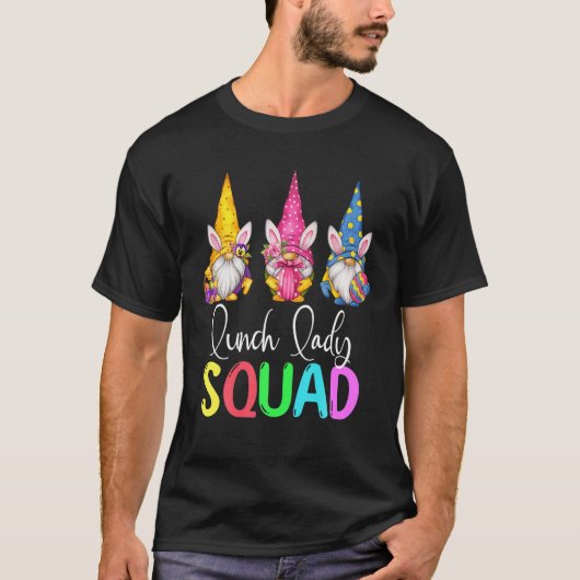 Lunch Lady Squad Paasdag Gnomes Eggs Girls Wome T-shirt (Voorkant)