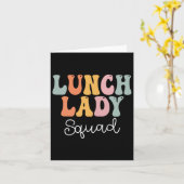 Lunch Lady Squad Retro Groovy  eerste dag van de p Kaart (Gele Bloem)
