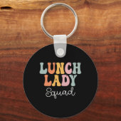Lunch Lady Squad Retro Groovy  eerste dag van de p Sleutelhanger (Achterkant)
