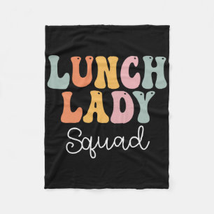 Lunch Lady Squad Retro Groovy Vintage Eerste Dag Fleece Deken