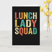 Lunch Lady Squad School Cafeteria Retro  Kaart (Gele Bloem)