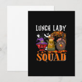 Lunch Lady Squad Thanksgiving Halloween Herfst Tre Kaart (Voorkant / Achterkant)