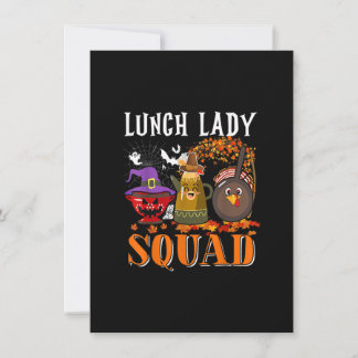 Lunch Lady Squad Thanksgiving Halloween Herfst Tre Kaart