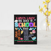 Lunch Lady Terug naar school Tour Cafetaria Crew Kaart (Gele Bloem)