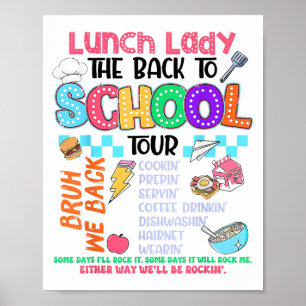 Lunch Lady Terug naar school Tour Cafetaria Crew Poster