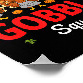 Lunch Lady Thanksgiving Funny Gobble Squad Poster (Hoek)