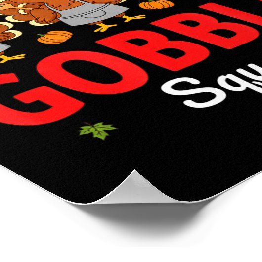 Lunch Lady Thanksgiving Funny Gobble Squad  Poster (Hoek)
