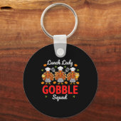Lunch Lady Thanksgiving Funny Gobble Squad  Sleutelhanger (Voorkant)