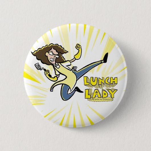 Lunch Lady-toets Ronde Button 5,7 Cm (Voorkant)
