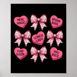 Lunch Lady Valentijnsdag Hart Snoep Coquette Poster