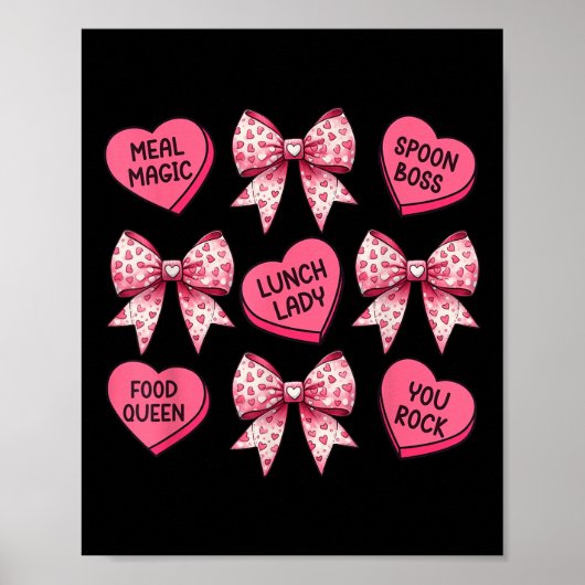 Lunch Lady Valentijnsdag Hart Snoep Coquette Poster (Voorkant)