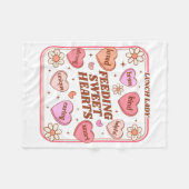 Lunch Lady Valentines Day Retro Cute Cafeteria Swe Fleece Deken (Voorkant (Horizontaal))