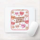 Lunch Lady Valentines Day Retro Cute Cafeteria Swe Muismat (Met muis)