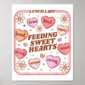 Lunch Lady Valentines Day Retro Cute Cafeteria Swe Poster (Voorkant)