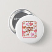 Lunch Lady Valentines Day Retro Cute Cafeteria Swe Ronde Button 5,7 Cm (Voorkant /achterkant)