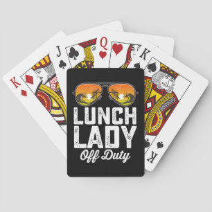 Lunch Lady van dienst zonnebril laatste dag van de Pokerkaarten