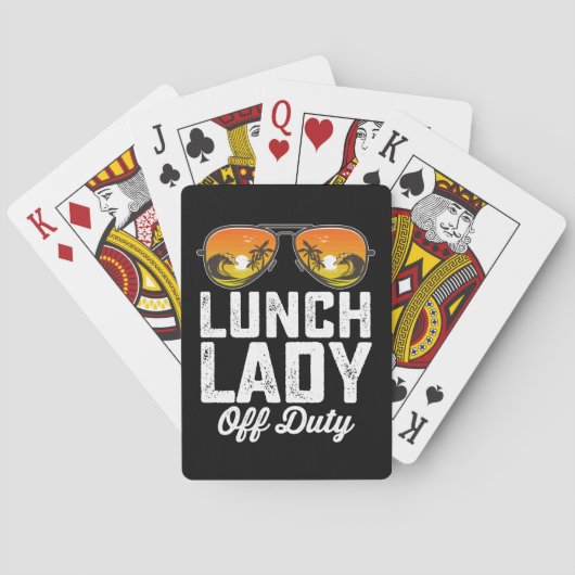 Lunch Lady van dienst zonnebril laatste dag van de Pokerkaarten (Achterkant)
