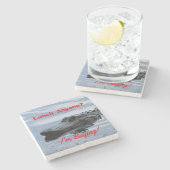 Lunch met Alligator Stone Onderzetter (Zijkant)