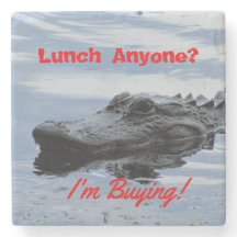 Lunch met Alligator Stone Onderzetter