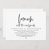 Lunch met de newlyweds, Wedding Elopement Party Kaart (Voorkant / Achterkant)