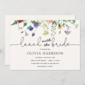 Lunch met de uitnodiging van de Bride Wildflower S (Voorkant / Achterkant)
