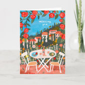 Lunch met een Uitzicht Mis You Countryside Gouache Kaart (Voorkant)