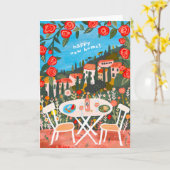 Lunch met een Uitzicht Nieuw Huis Gefeliciteerd Go Kaart (Gele Bloem)