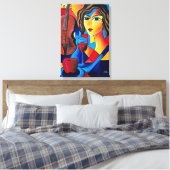 Lunch met Kleuren Canvas Afdruk (Insitu (Slaapkamer))