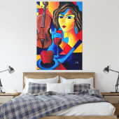 Lunch met Kleuren Canvas Afdruk (Insitu (Slaapkamer))