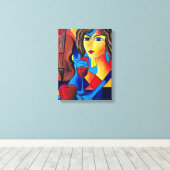 Lunch met Kleuren Canvas Afdruk (Insitu (Houten vloer))