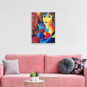 Lunch met Kleuren Canvas Afdruk (Insitu (Woonkamer))