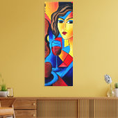 Lunch met Kleuren Canvas Afdruk (Insitu (Woonkamer))