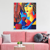 Lunch met Kleuren Canvas Afdruk (Insitu (Woonkamer))
