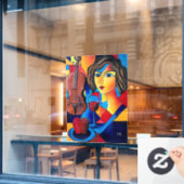 Lunch met Kleuren Raamsticker (Cafe Raam)