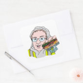 Lunch met Rob! Vierkante Sticker (Envelop)