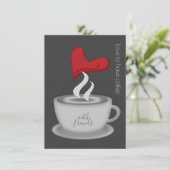 Lunch met vrienden Schattige koffiekopje Kaart (Staand voorkant)