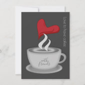 Lunch met vrienden Schattige koffiekopje Kaart (Voorkant)